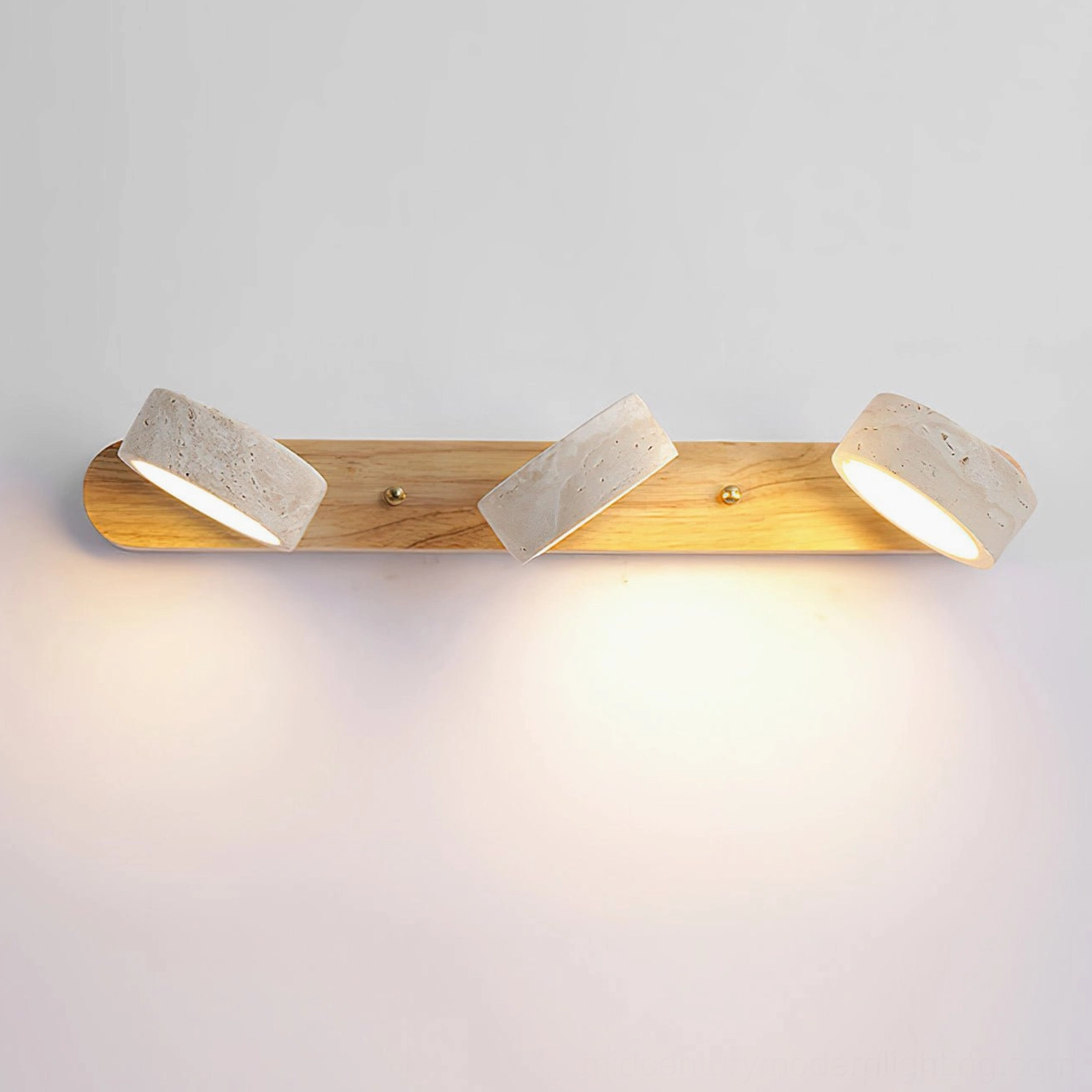 Elias travertine wall lamp sculptural presence minimalist elegance combined