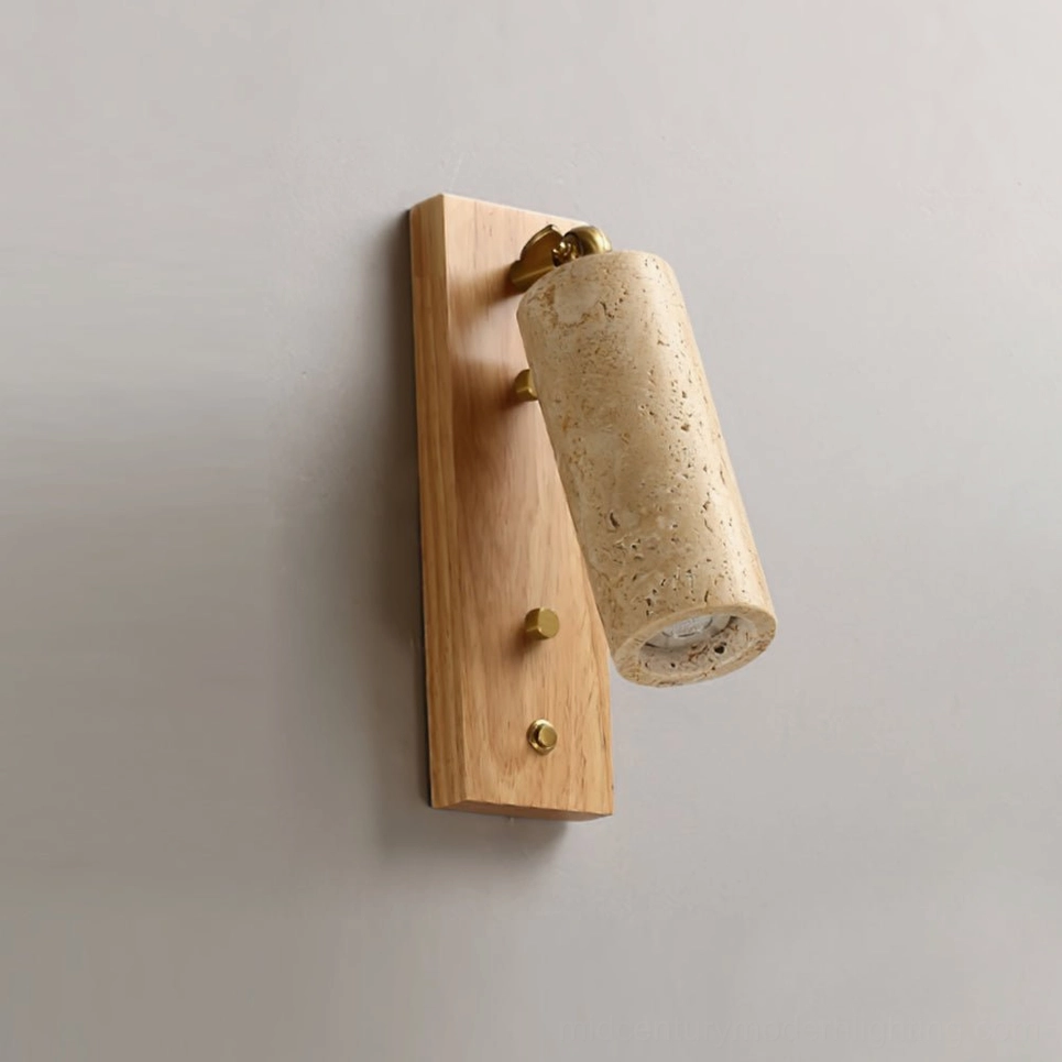 Travertine wall sconce architectural detail and design element showcase