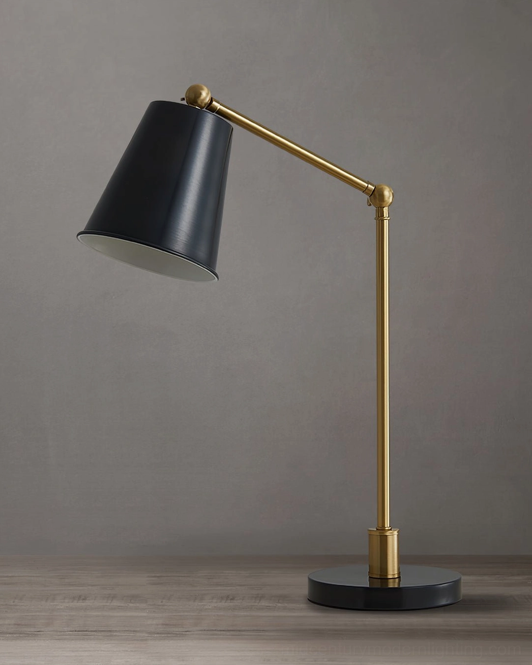 Tresa brass table lamp main product shot gold and black finish mid-century design