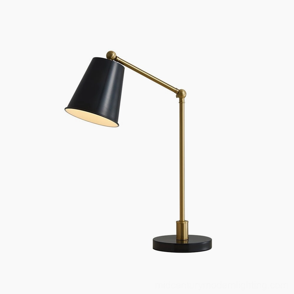 Tresa brass table lamp gold finish variant with black hardware complete product showcase