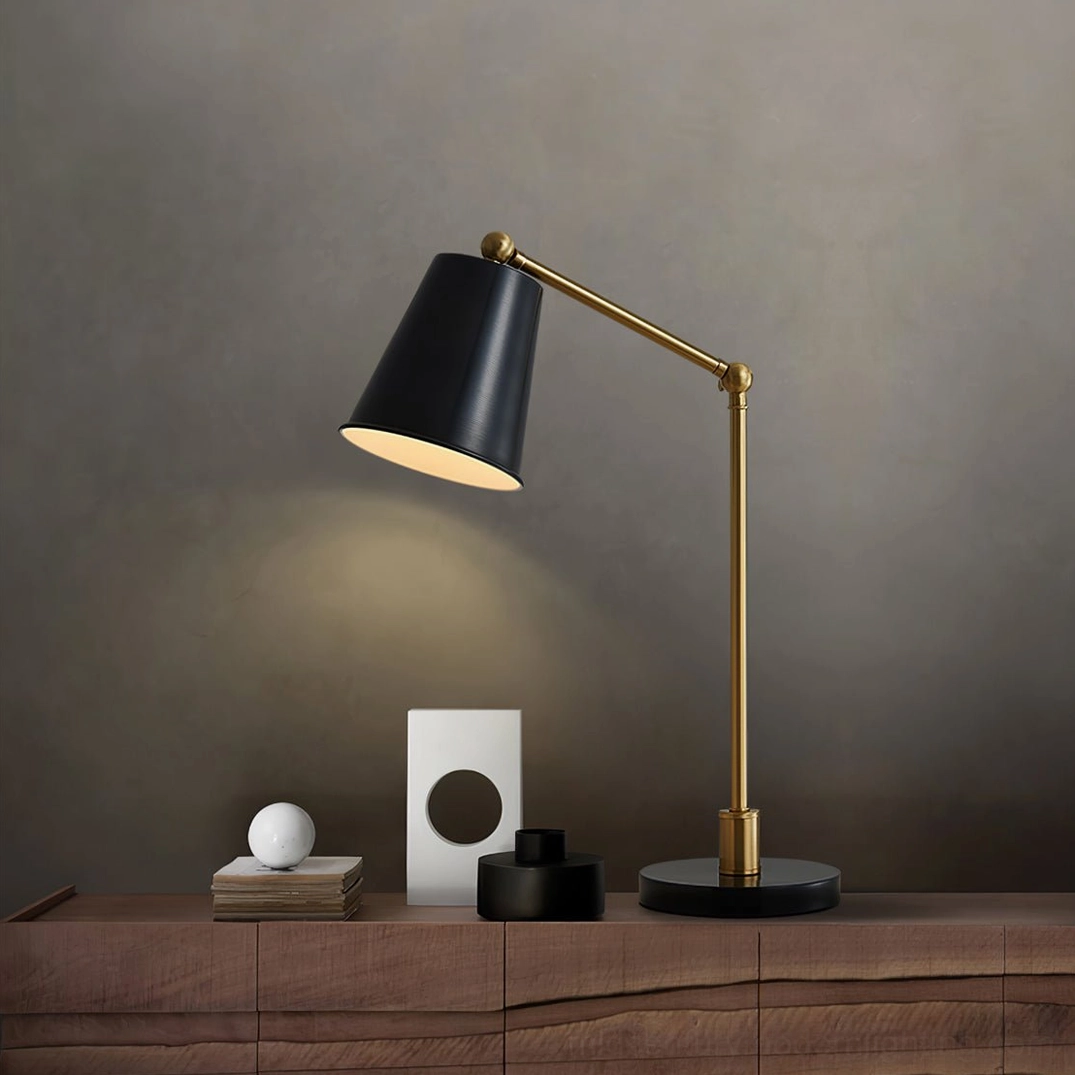 Tresa mid-century modern table lamp gallery view showing sculptural brass form and design