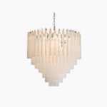 Triedra Cascade Chandelier frosted glass tiered design studio view modern pendant light