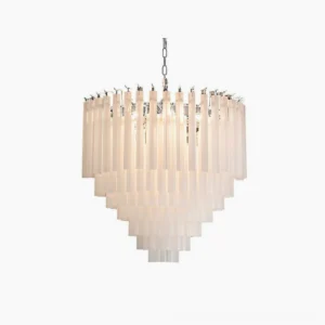 Triedra Cascade Chandelier frosted glass tiered design studio view modern pendant light