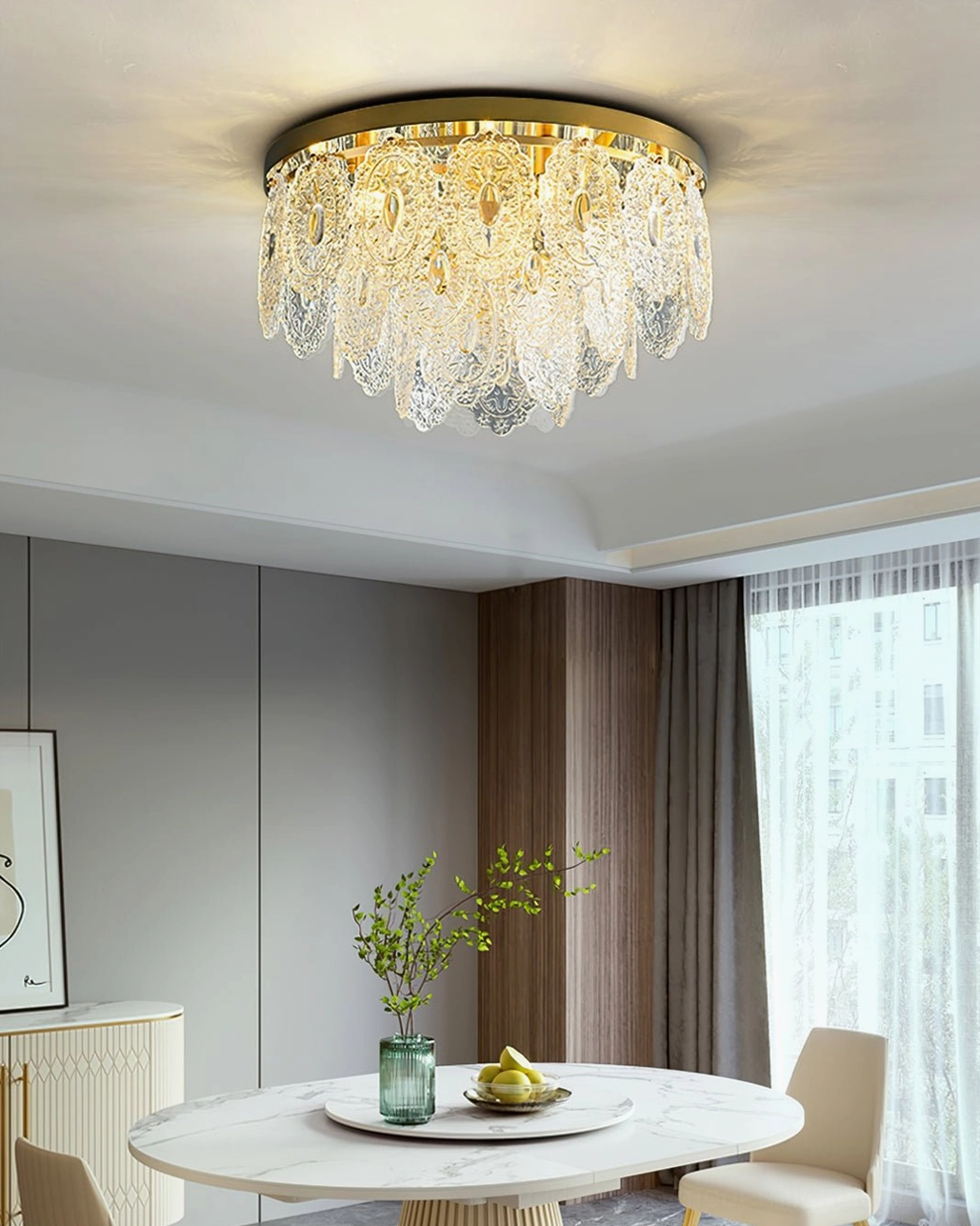 Trillion ceiling lamp showcasing multiple G9 bulb configuration and diffused light distribution pattern
