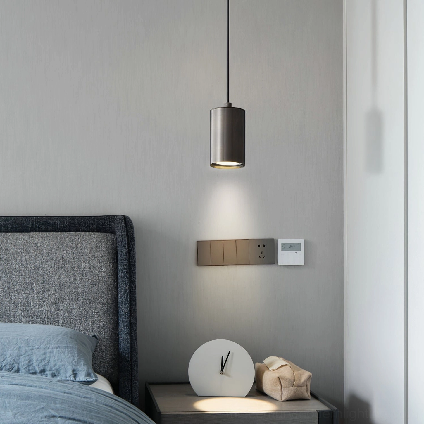 Trio pendant lamp black matte finish with Edison bulb - vintage modern hybrid lighting