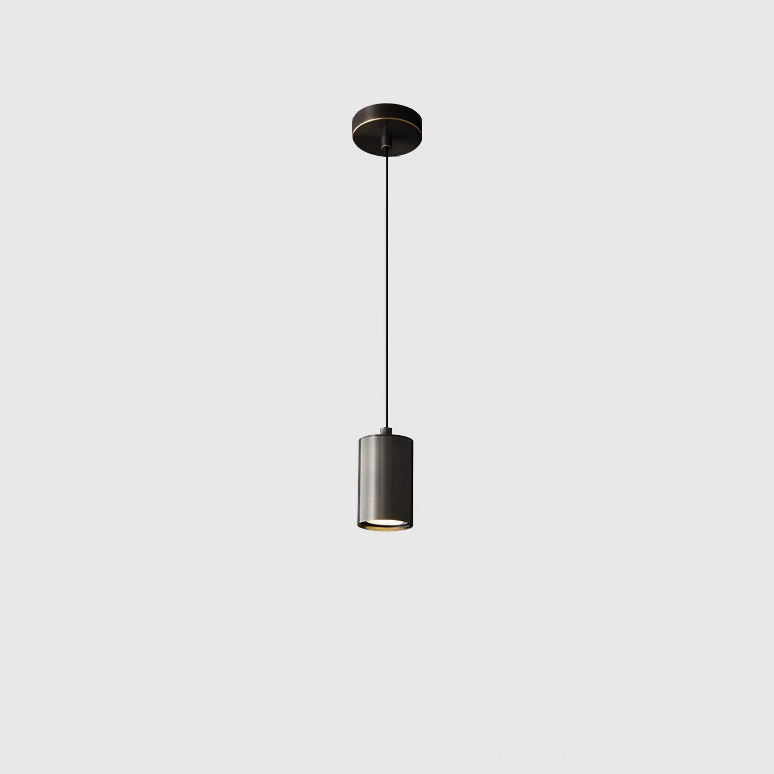 Matte black trio pendant lamp installation detail - modern ceiling mount lighting