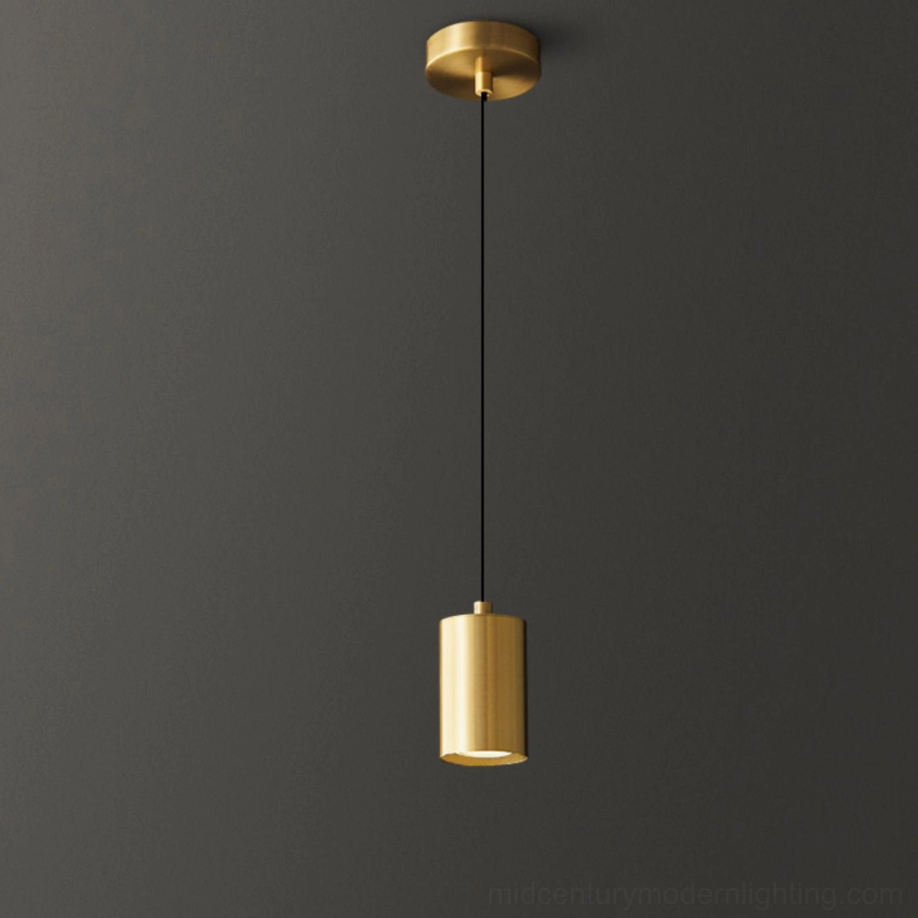 Trio pendant lamp brushed brass finish - architectural minimalist lighting fixture showcase