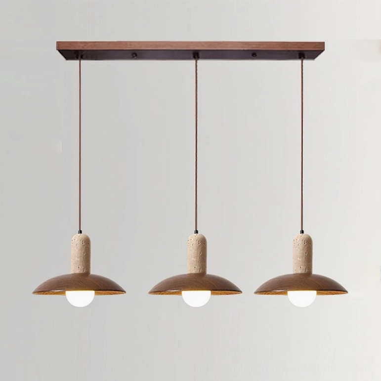Triple molly travertine pendant lights configuration multi-pendant hanging fixture design