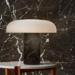 Tropico Modern Table Lamp displaying marble base and diffused lighting in contemporary interior setting