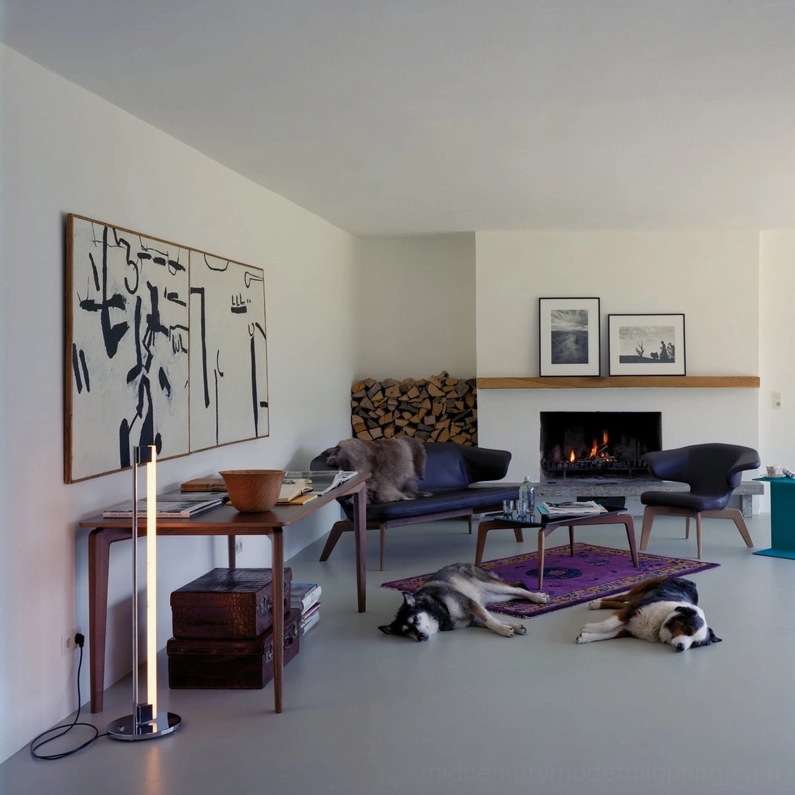 Contemporary tube floor lamp showing integrated LED technology and warm 3000K color temperature glow