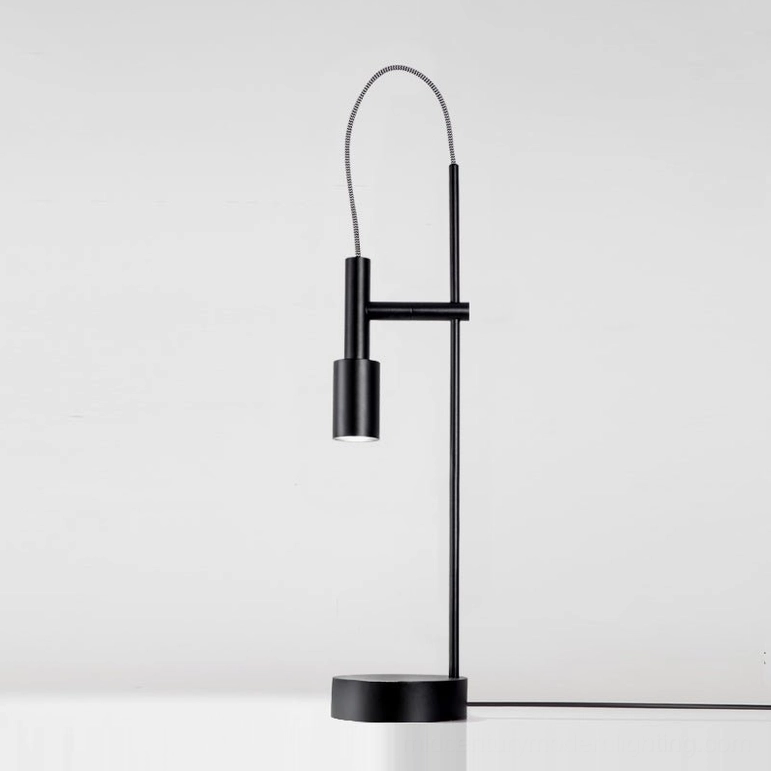 Tubino matte black metal table lamp sleek minimalist design with exposed power cord