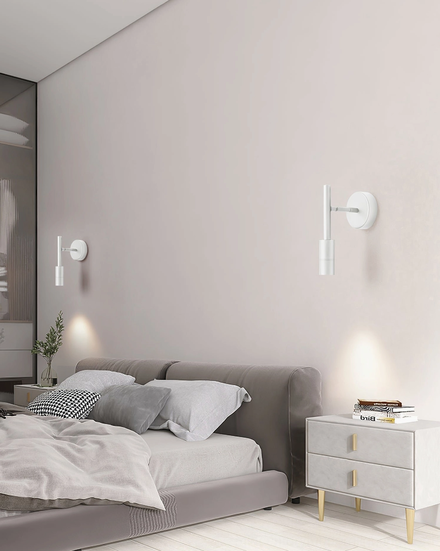 Tubino wall mounted light fixture contemporary minimalist aesthetic bedroom