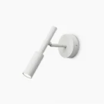 Tubino white recessed wall light frontal view minimalist cylindrical design studio product shot