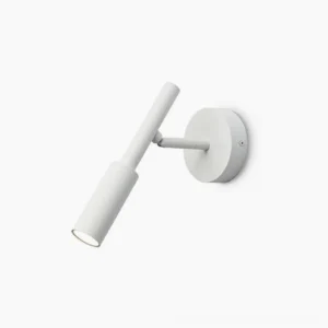 Tubino white recessed wall light frontal view minimalist cylindrical design studio product shot