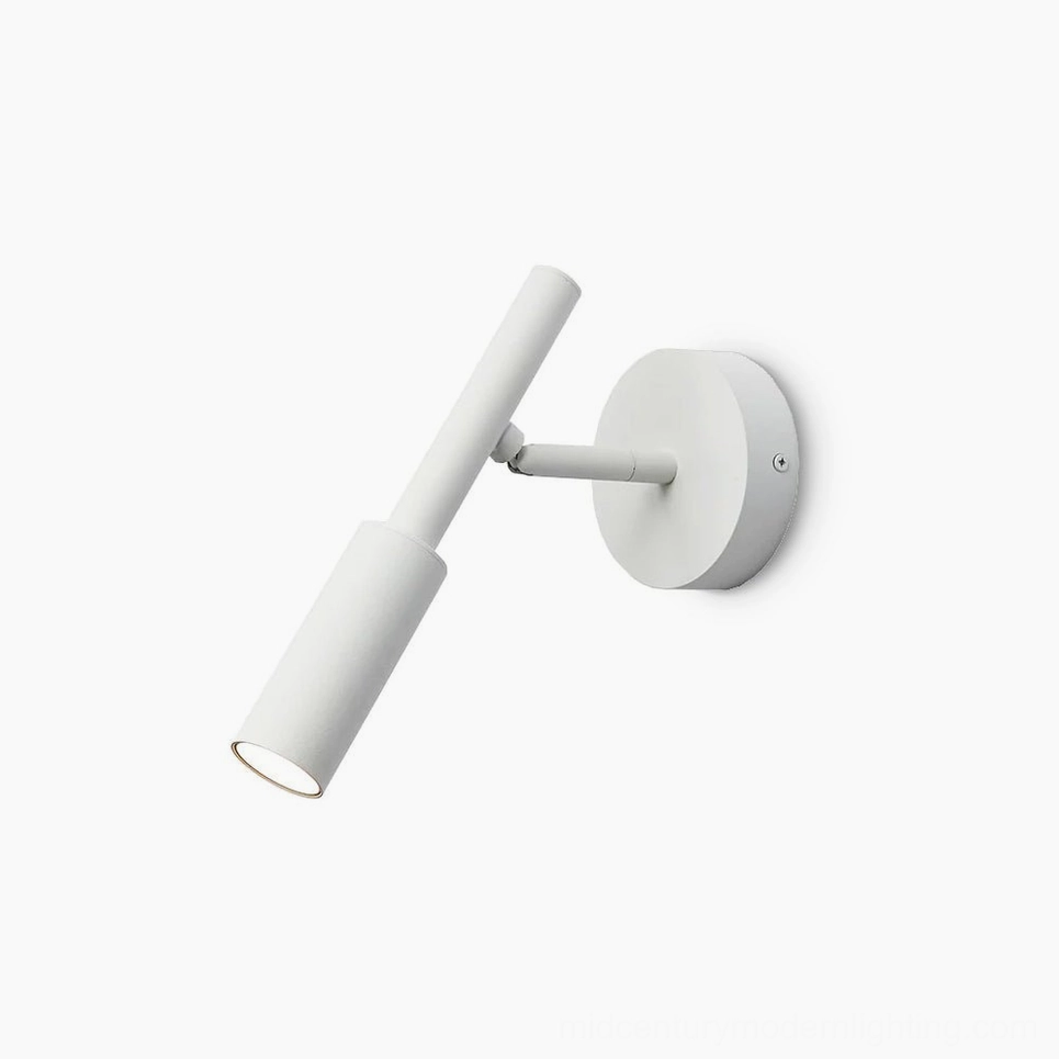Tubino white recessed wall light frontal view minimalist cylindrical design studio product shot