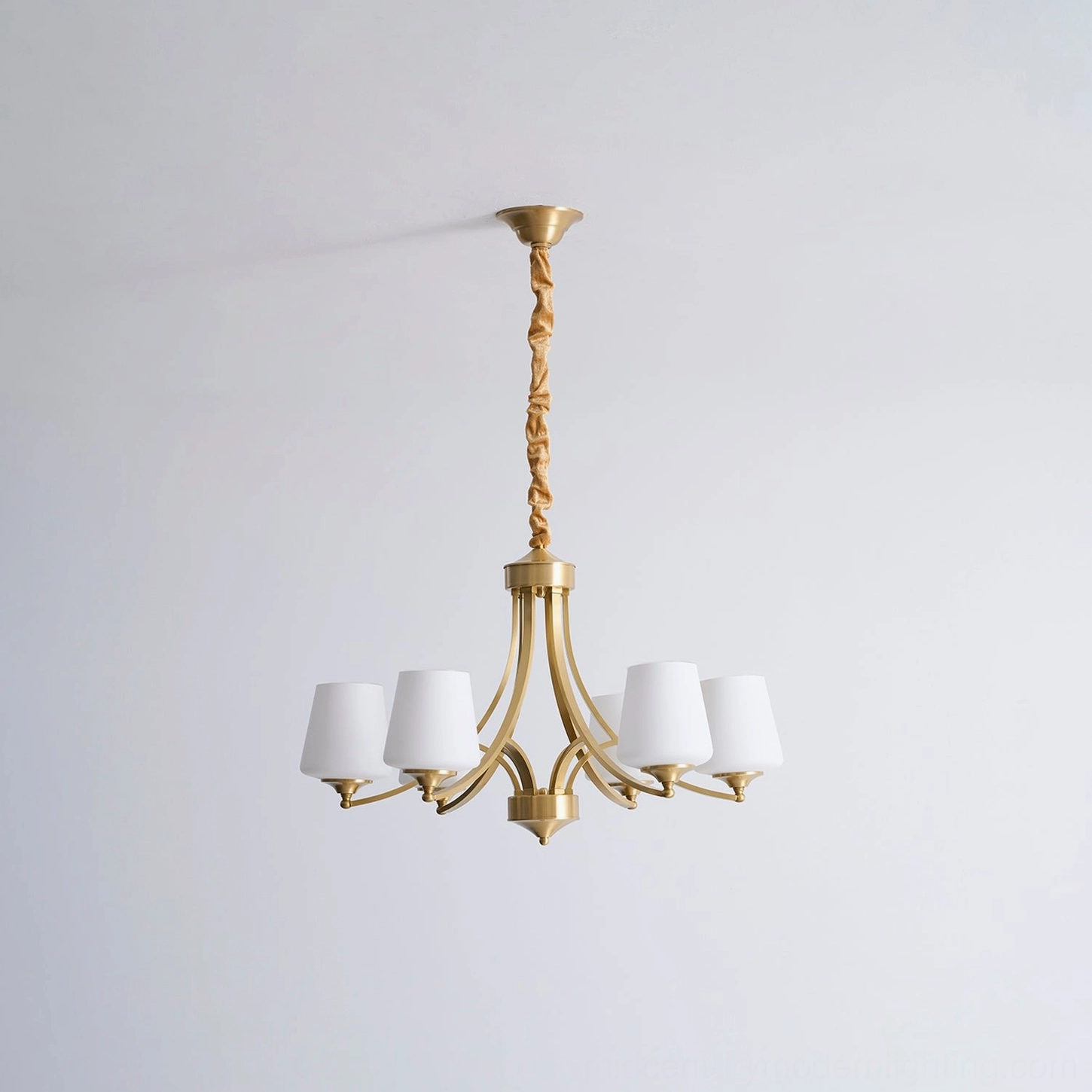 Tuileries multi-head brass pendant light showing elegant proportions and balanced architecture