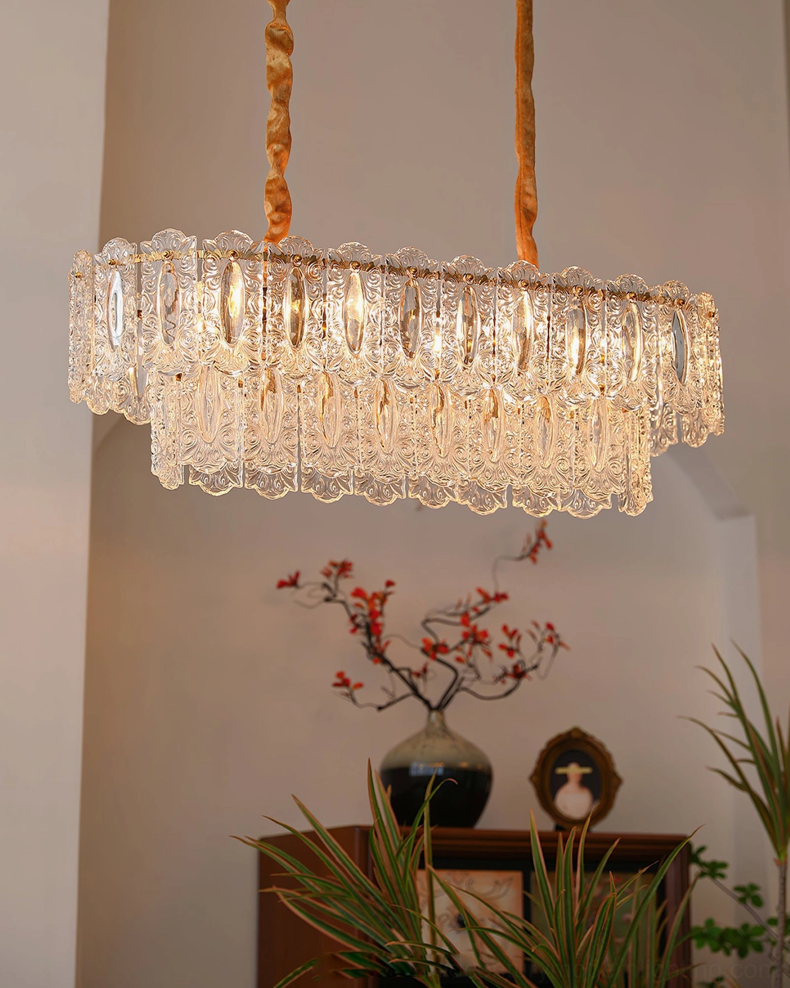 Vienna crystal chandelier two-layer medium size dining room application above table