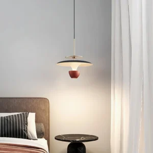 UFO pendant lamp rose gold finish bedroom lighting ambiance