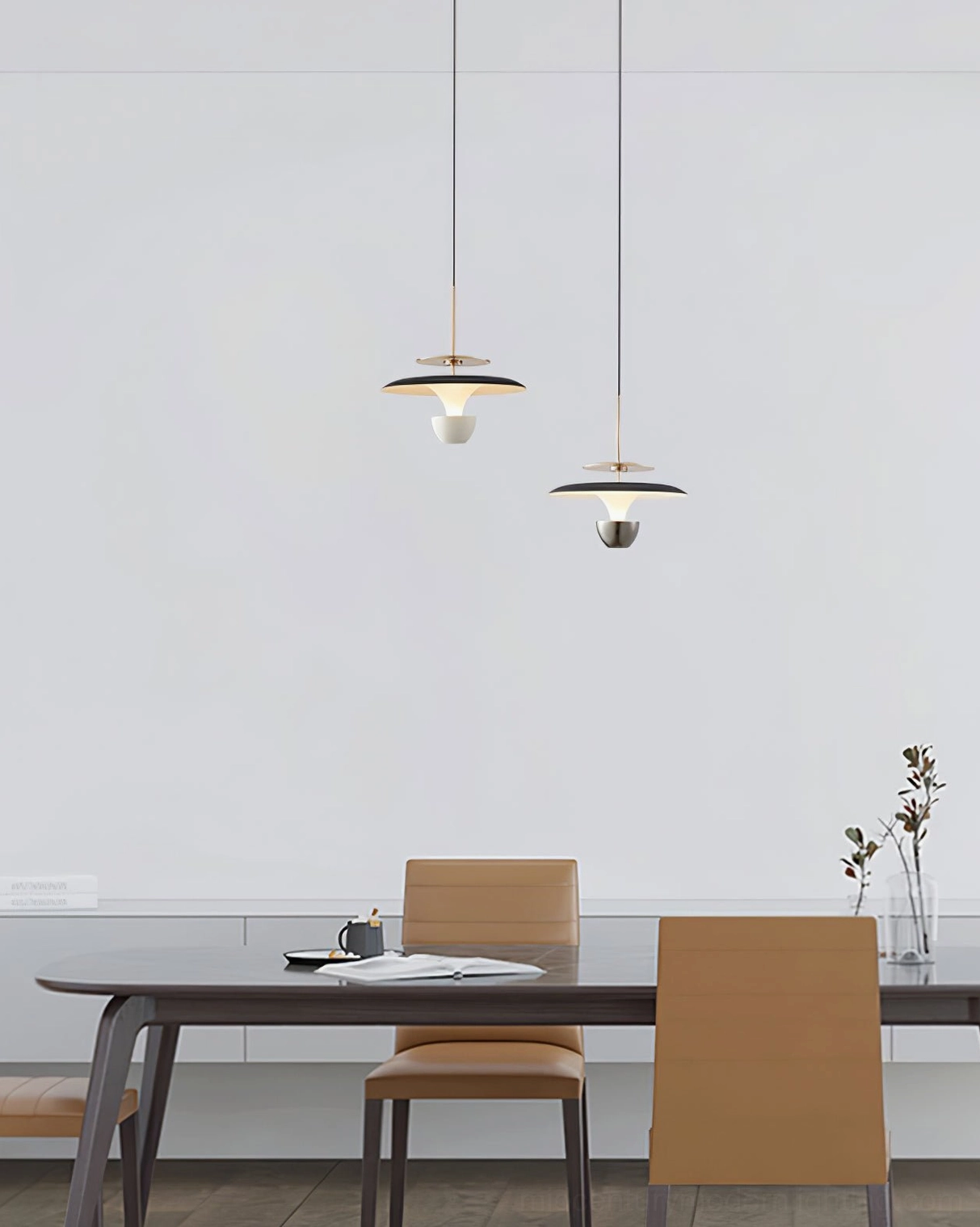UFO pendant light black finish dining room statement fixture