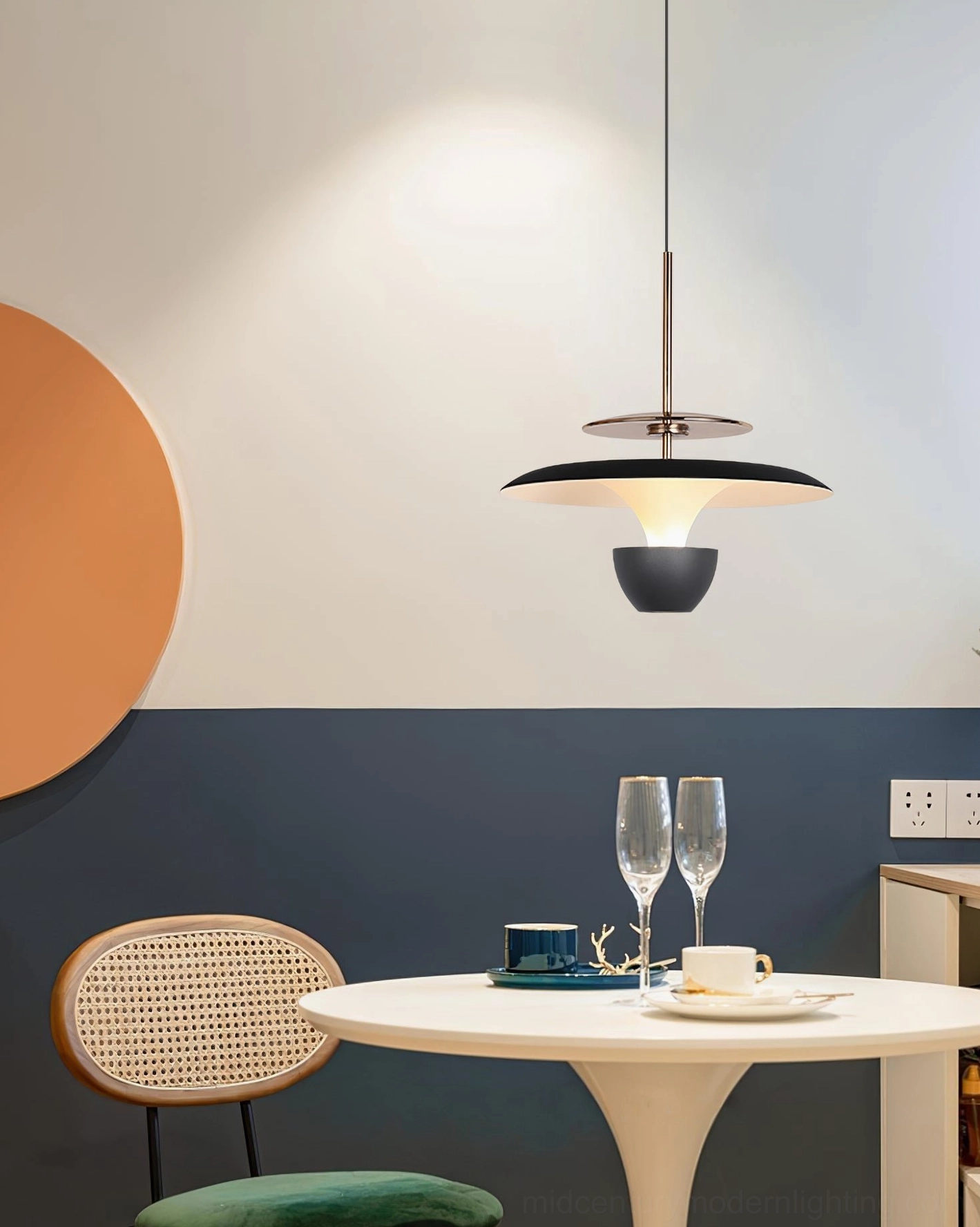 UFO pendant lamp blue and black color variant option