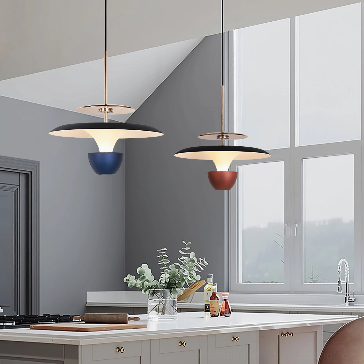 UFO pendant light dimmable LED cool warm light modes