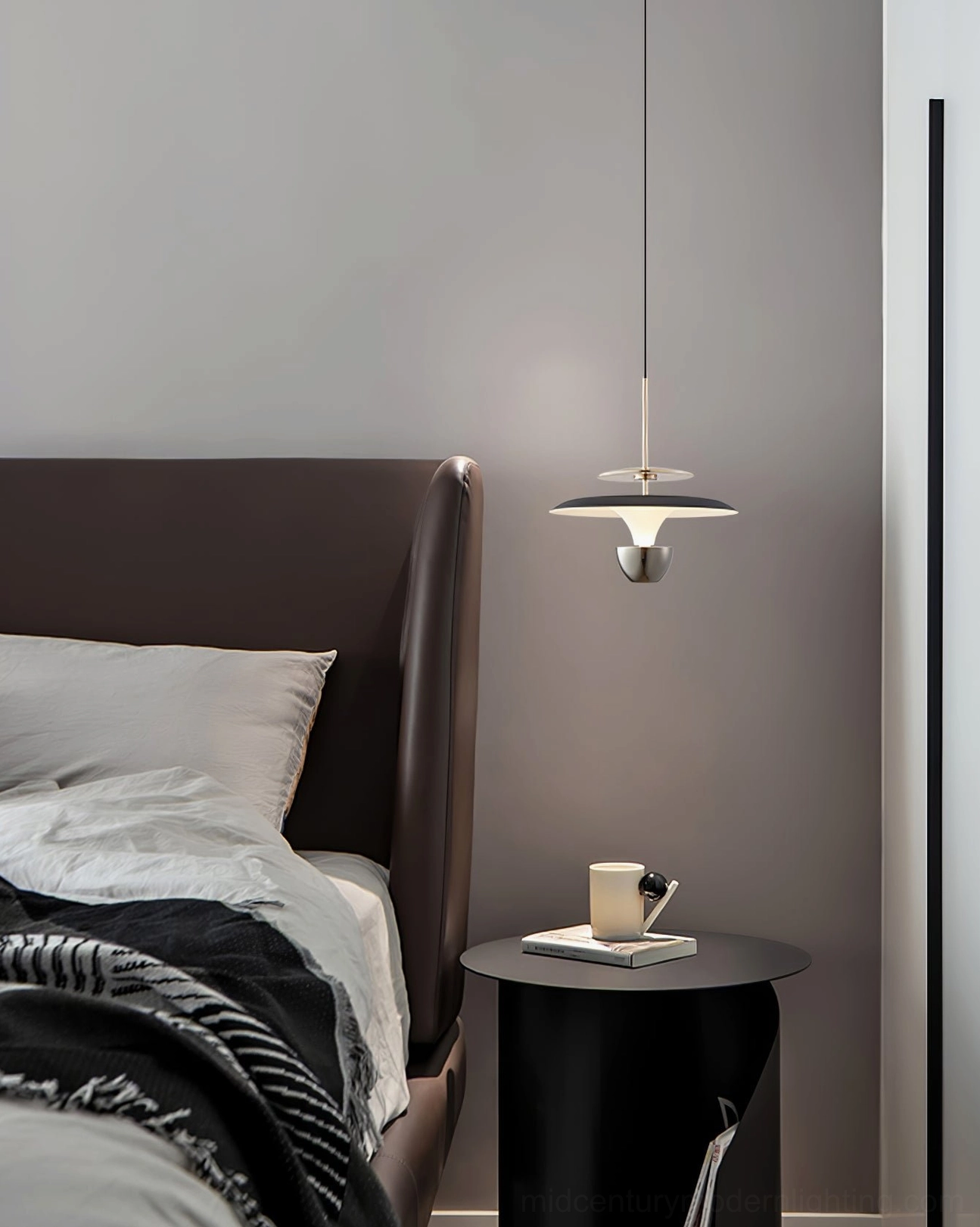 UFO pendant light hallway entryway mid-century statement piece
