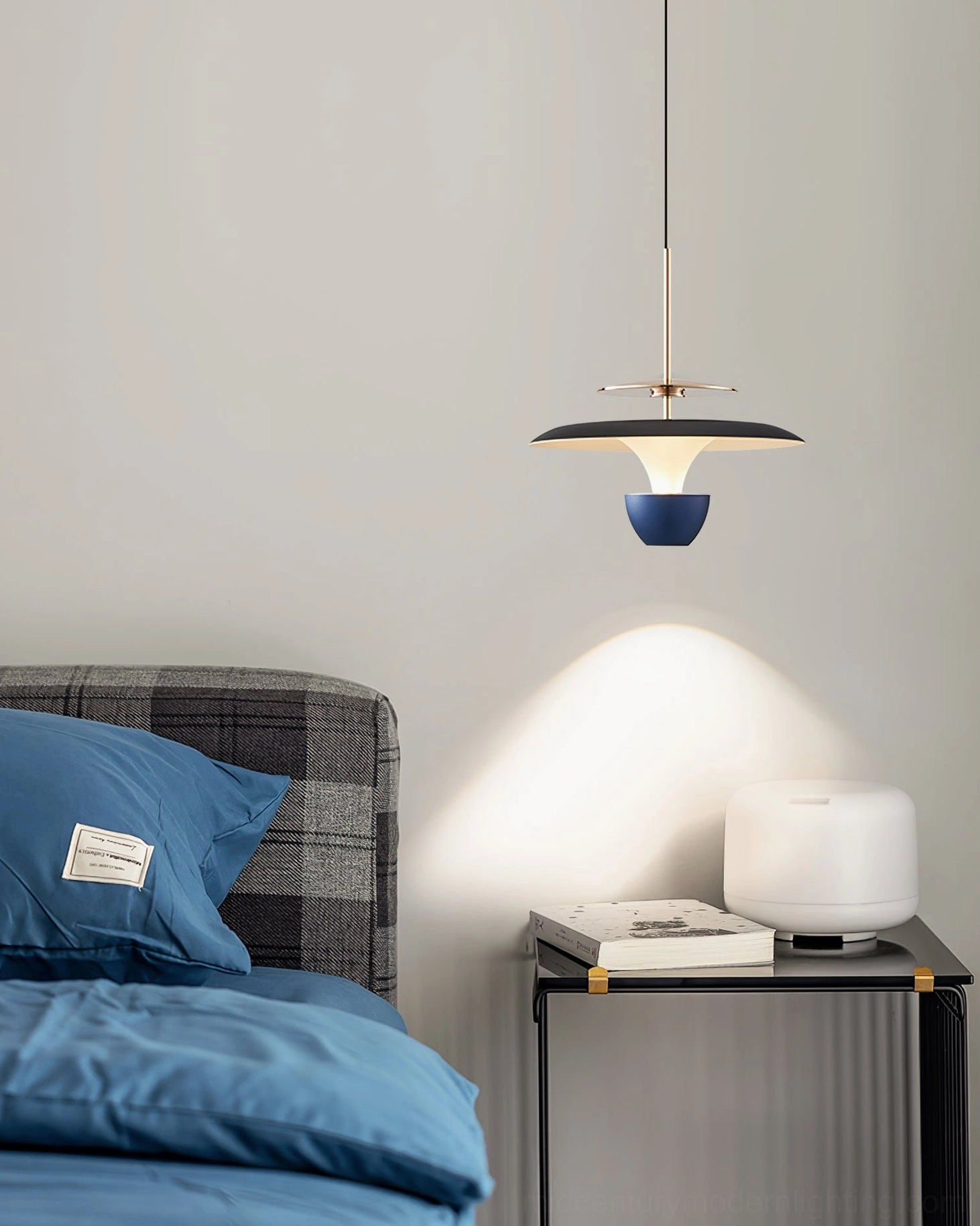 UFO pendant light home office task lighting setup