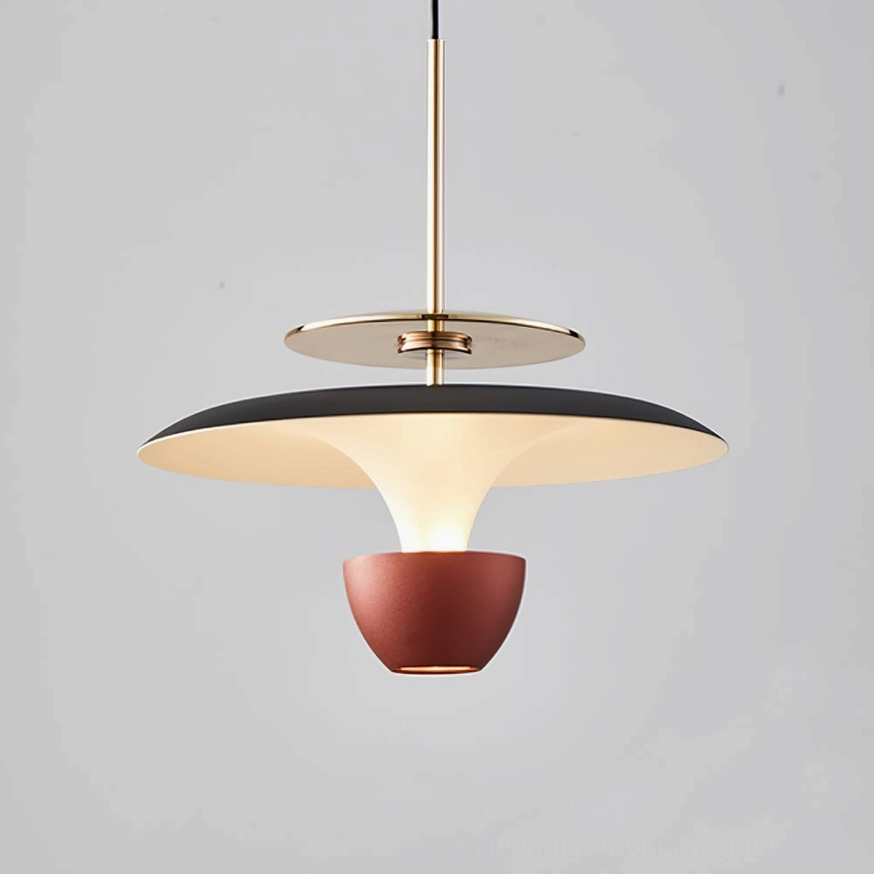 UFO pendant lamp red brown finish color option showcase