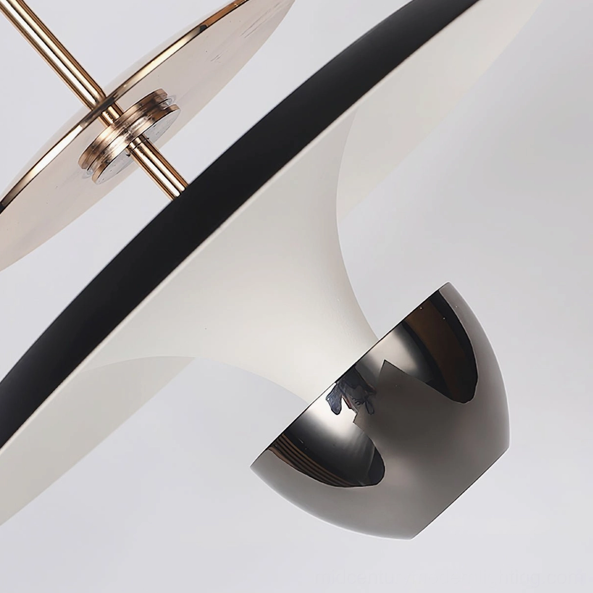 UFO pendant light two-tone shade polished silver base variant