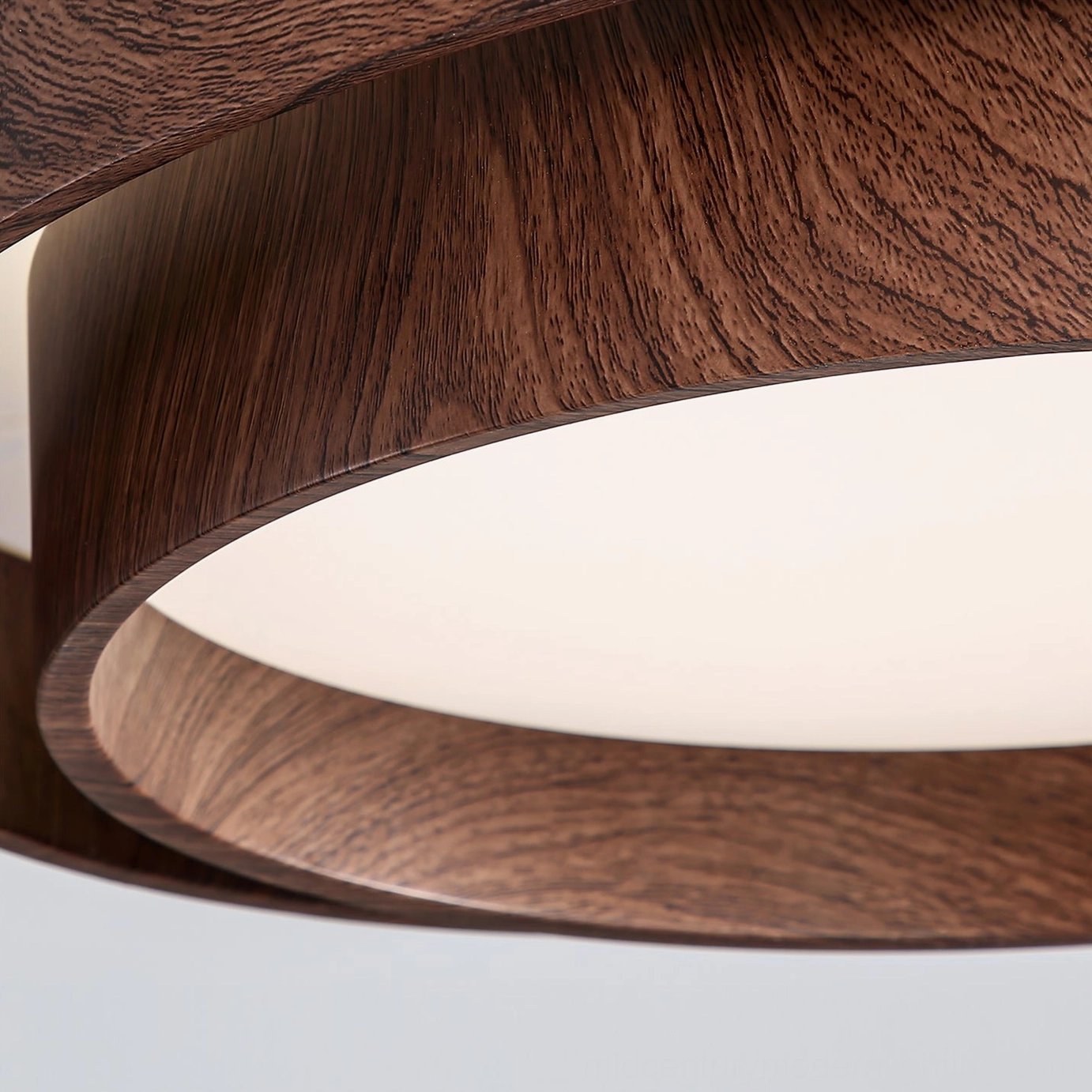 Vaako ceiling lamp warm light in minimalist bedroom creating cozy atmosphere with neutral wall decor