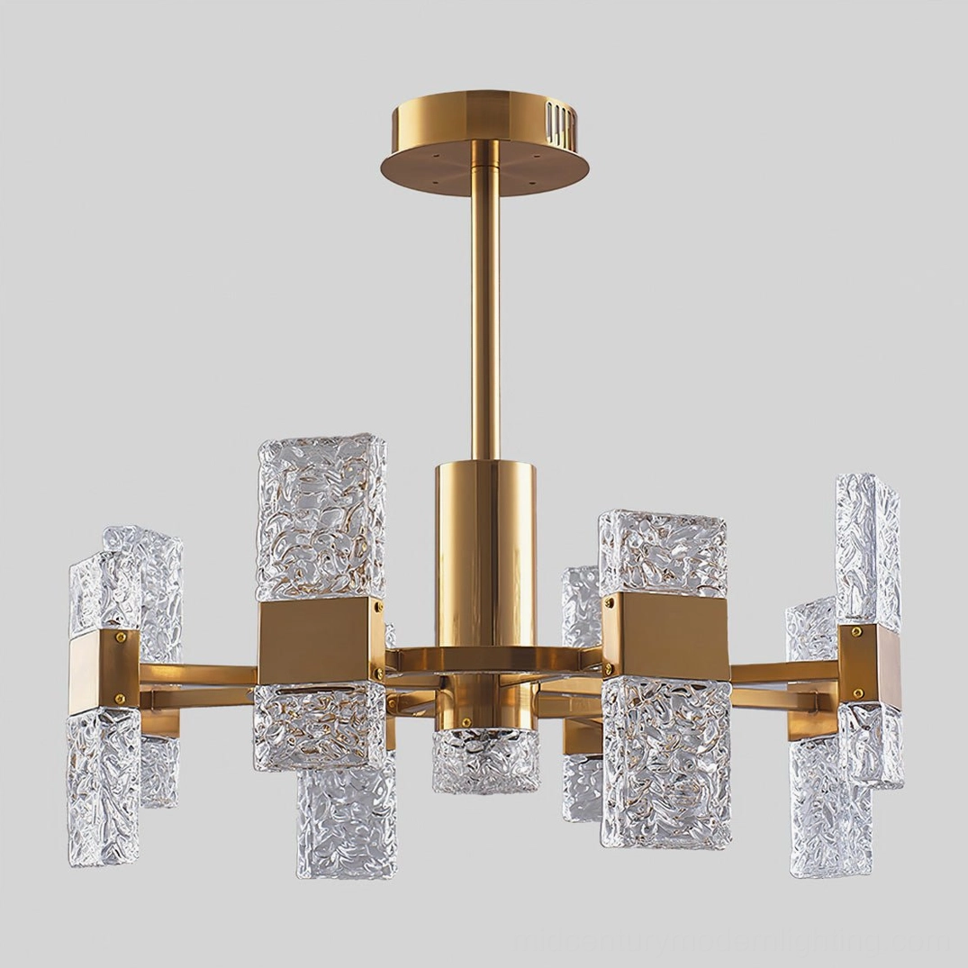Complete Vega modern chandelier collection showing multiple head configurations