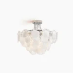 Veneziana Disc semi-flush ceiling mount modern glass chandelier chrome hardware front view