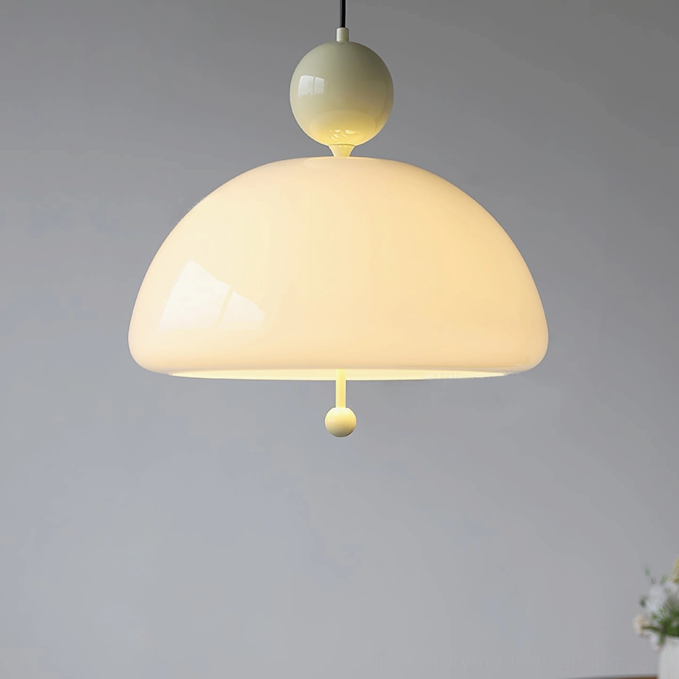 Verona mid-century modern glass pendant lamp showcasing artisanal hand-blown technique