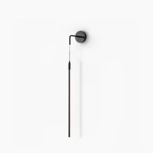 Vesta matte black linear wall lamp frontal studio view modern minimalist LED light