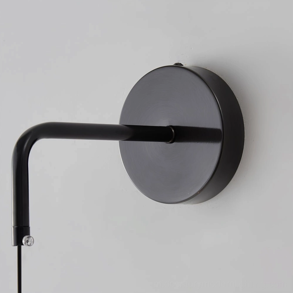 Vesta wall lamp mounting backplate round metal base installation detail