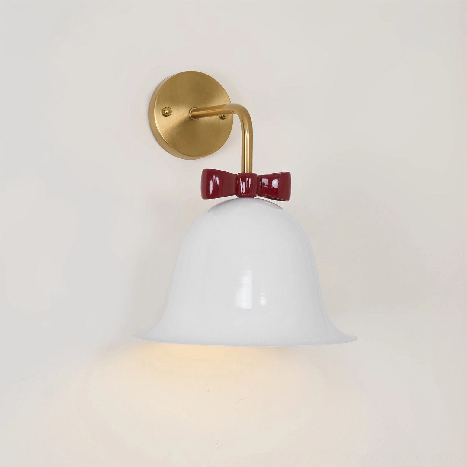 Vintage-style bell wall lamp with brass metal construction and retro design aesthetic