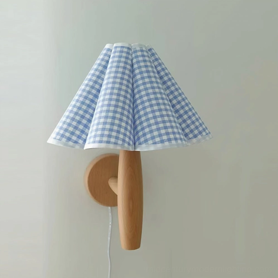 Vintage fluted wall lamp mounted in minimalist interior with neutral wall palette