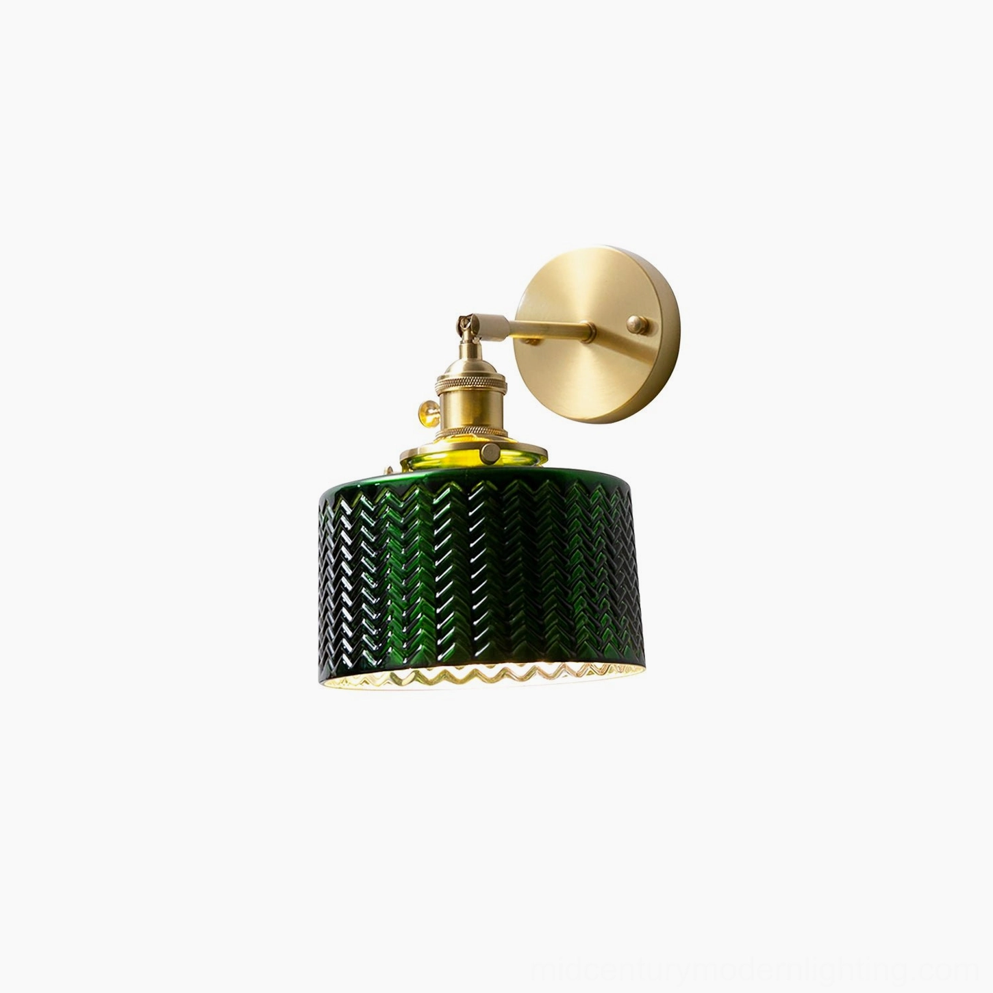 Vintage-style green glass wall sconce with Edison bulb compatibility for authentic vintage aesthetic