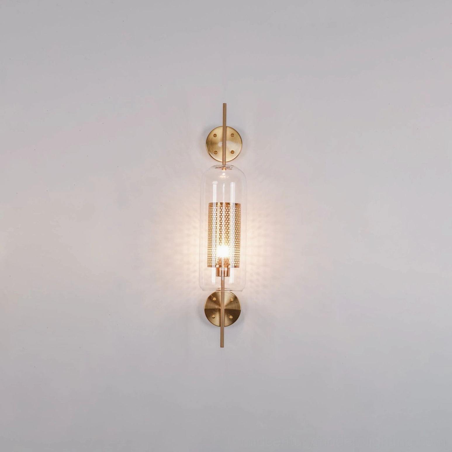 Vintage-inspired glass wall sconce with contemporary minimalist design elements