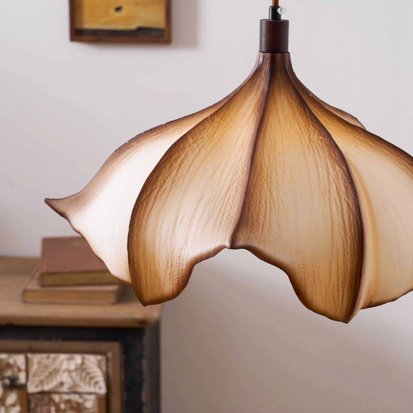 Viscontea 50cm PETG web pendant light close-up texture and translucent polymer detail