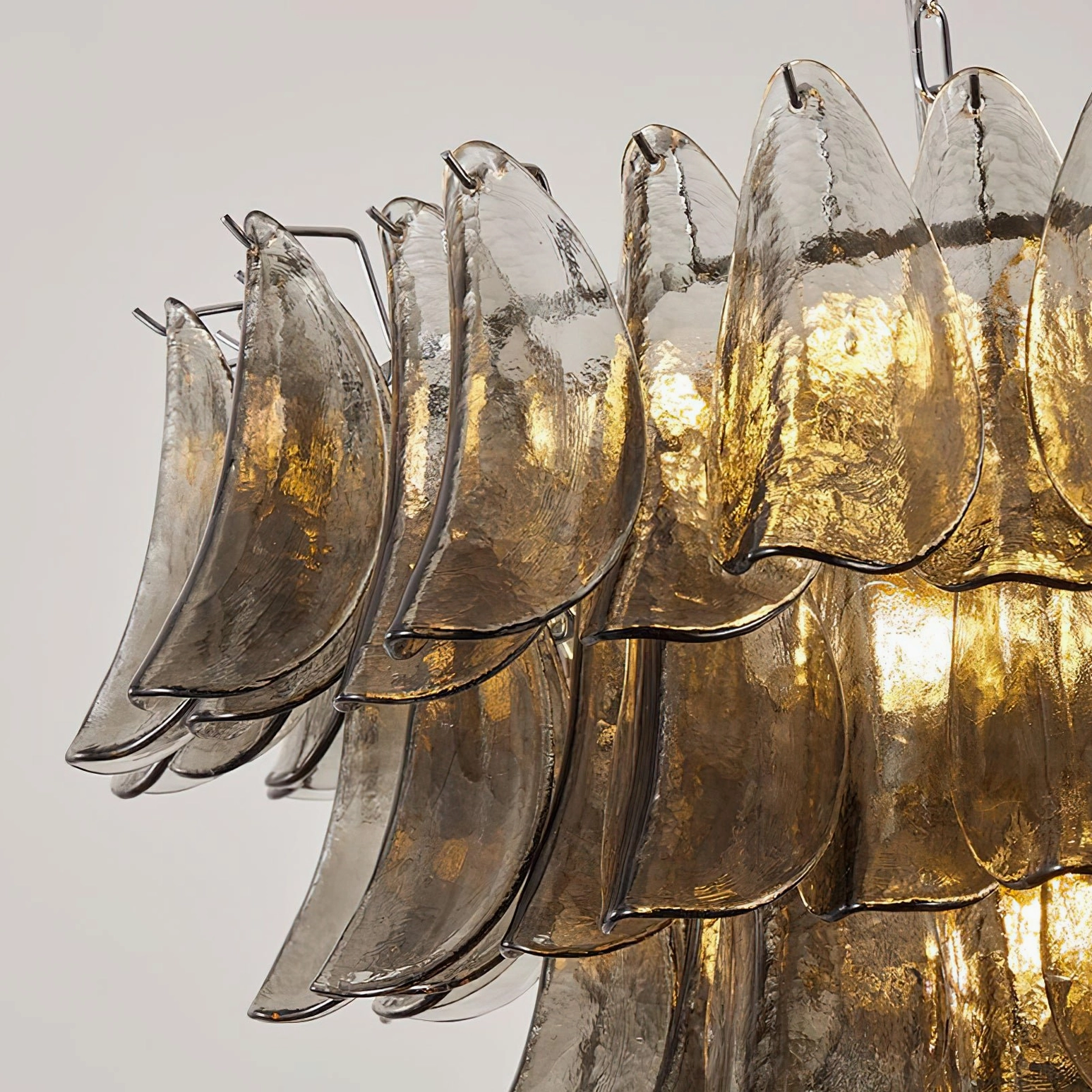 Vivienne layered petal glass chandelier botanical-inspired artichoke bloom modern lighting design
