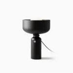 Vol table lamp matte black sculptural knotted cord design frontal studio view