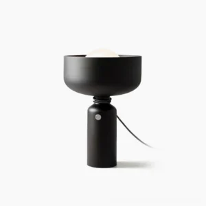 Vol table lamp matte black sculptural knotted cord design frontal studio view
