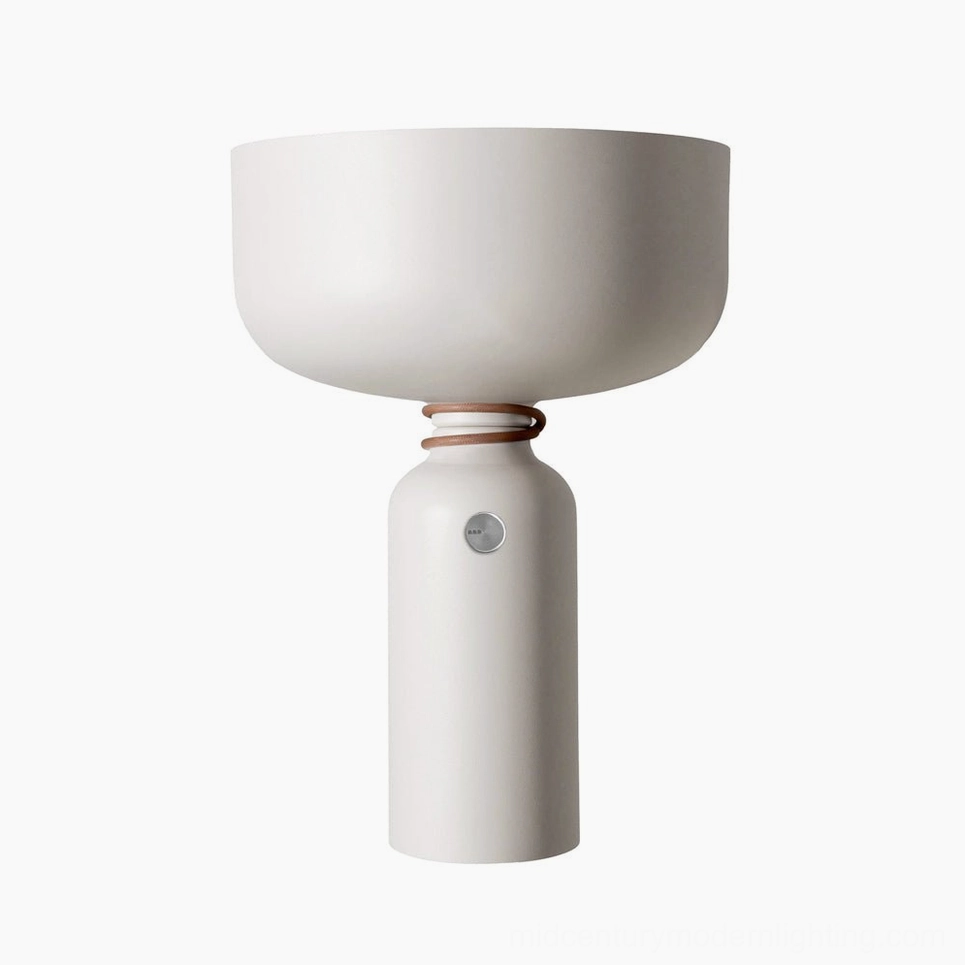 Vol table lamp white finish LED Edison bulb compatible E26 E27 base flexibility