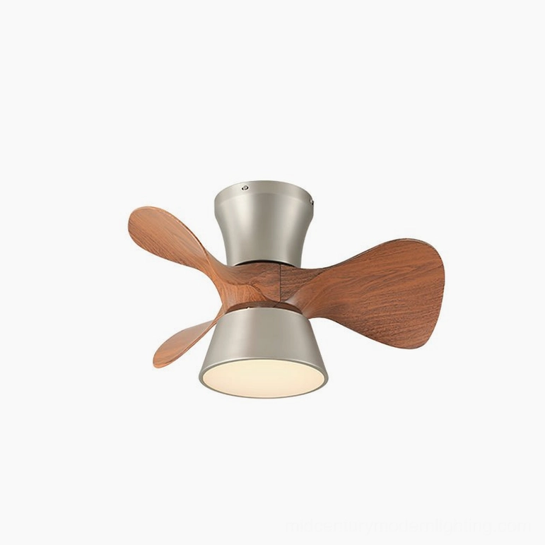 Volos Model A compact ceiling fan light 21.7 inches diameter with three-color changing LED and remote control