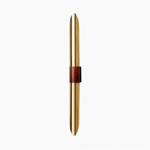 Voya mid-century modern wall lamp in full gold finish, dual cylinder profile design