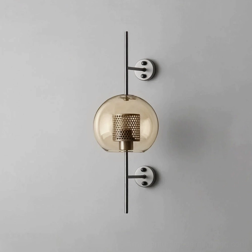 Glass sconce showing warm color rendering with sculptural form and detail