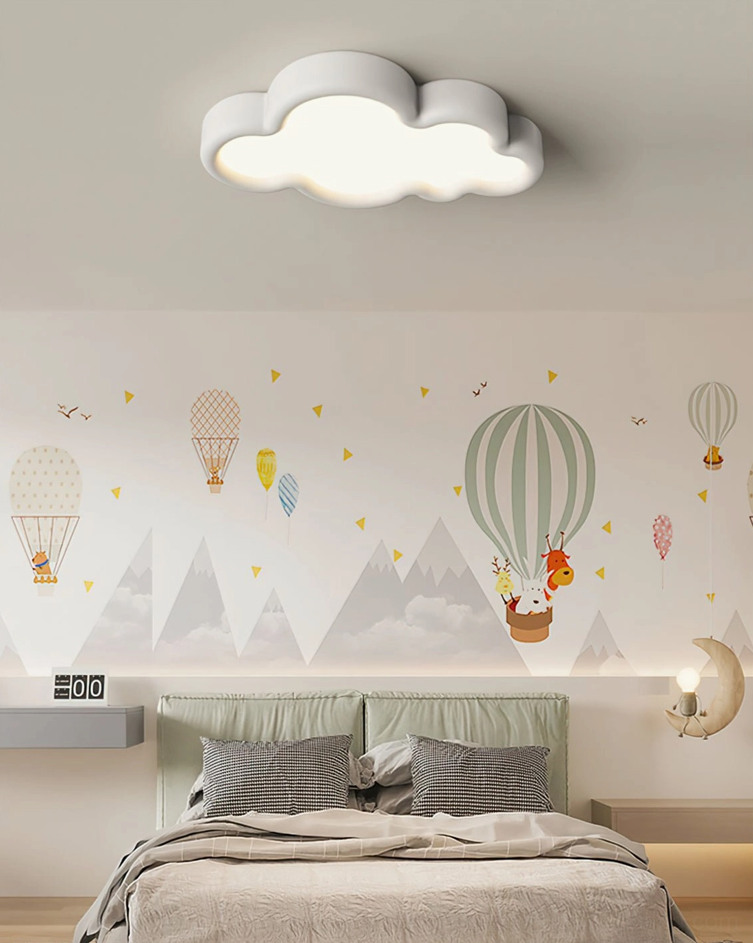 Cloud ceiling lamp warm light version in modern minimalist interior space