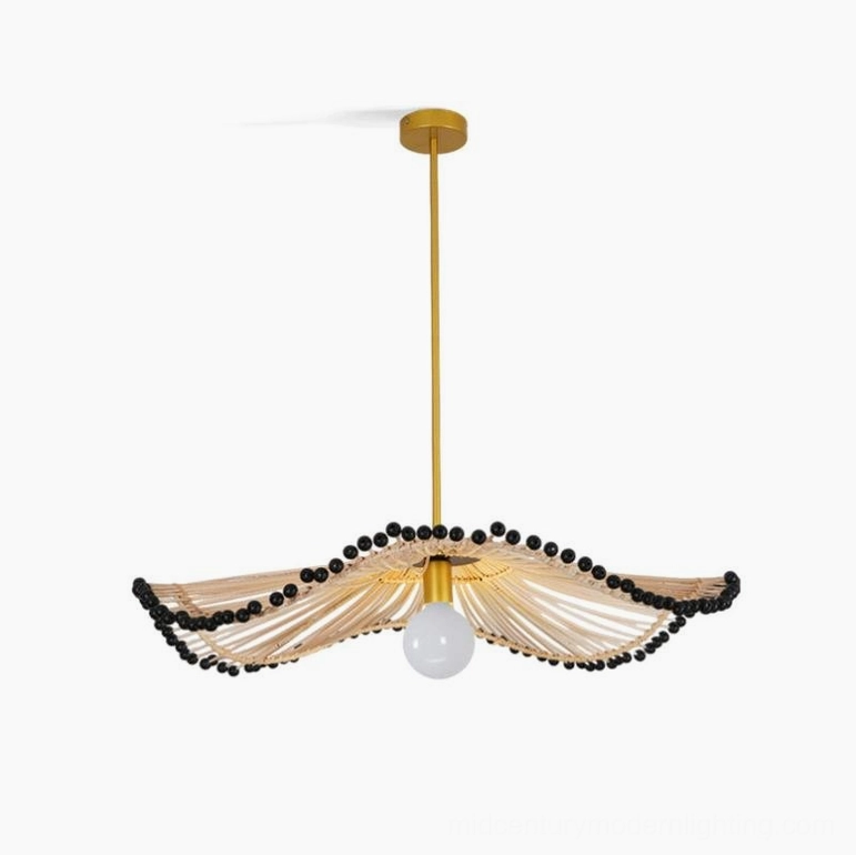 Waverly handwoven rattan chandelier product image natural finish bohemian pendant lighting