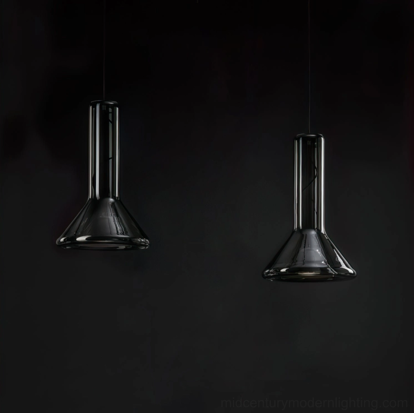 Clear glass whistle pendant lamp variant displaying transparent design and LED light source